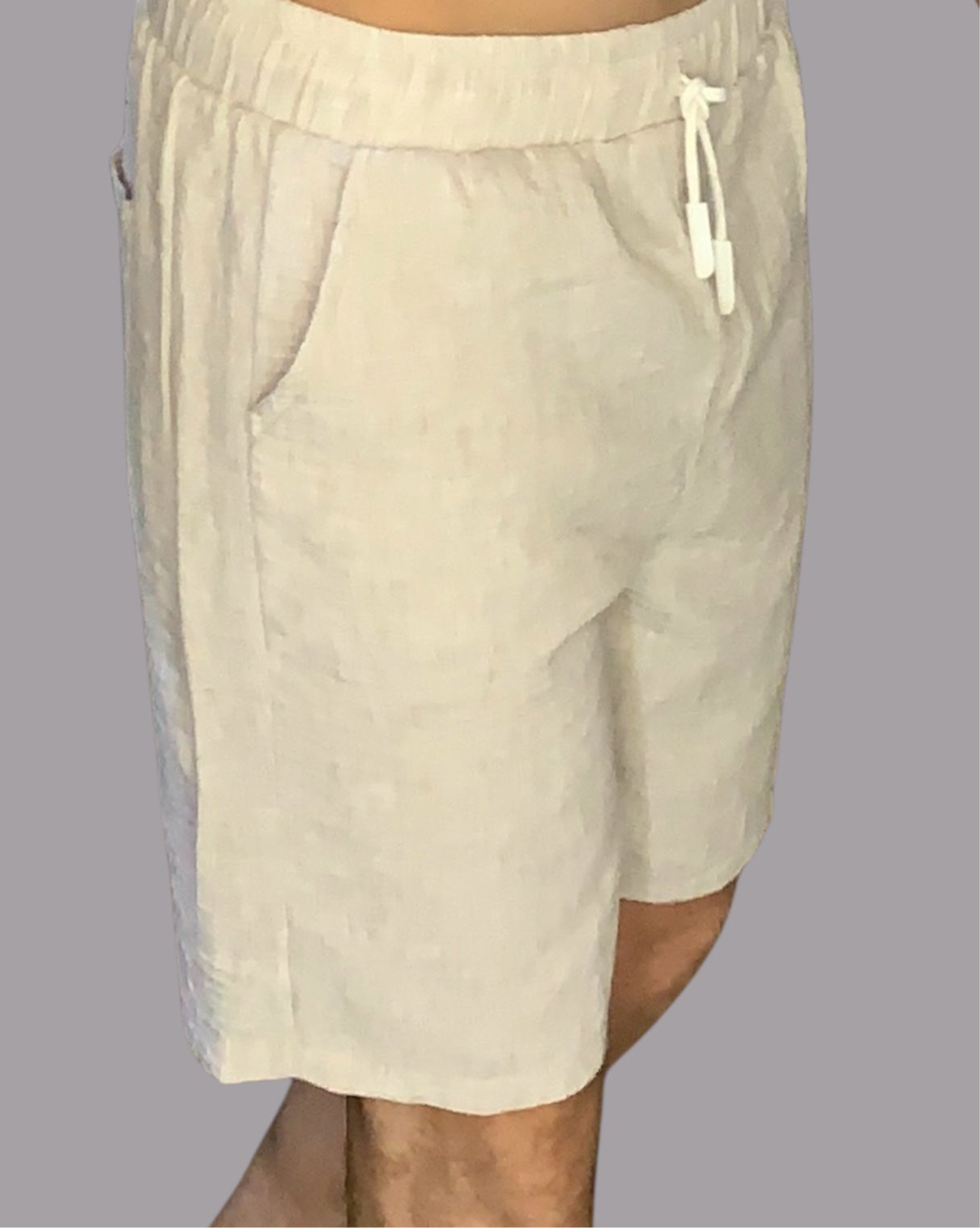 Beige Shorts 100% Linen