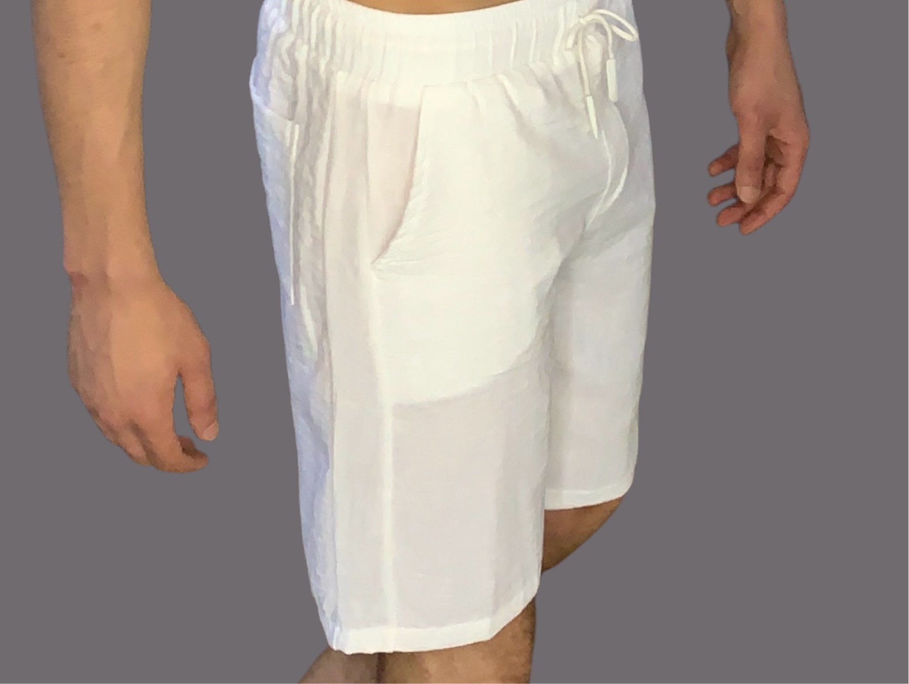 White Shorts 100% Linen