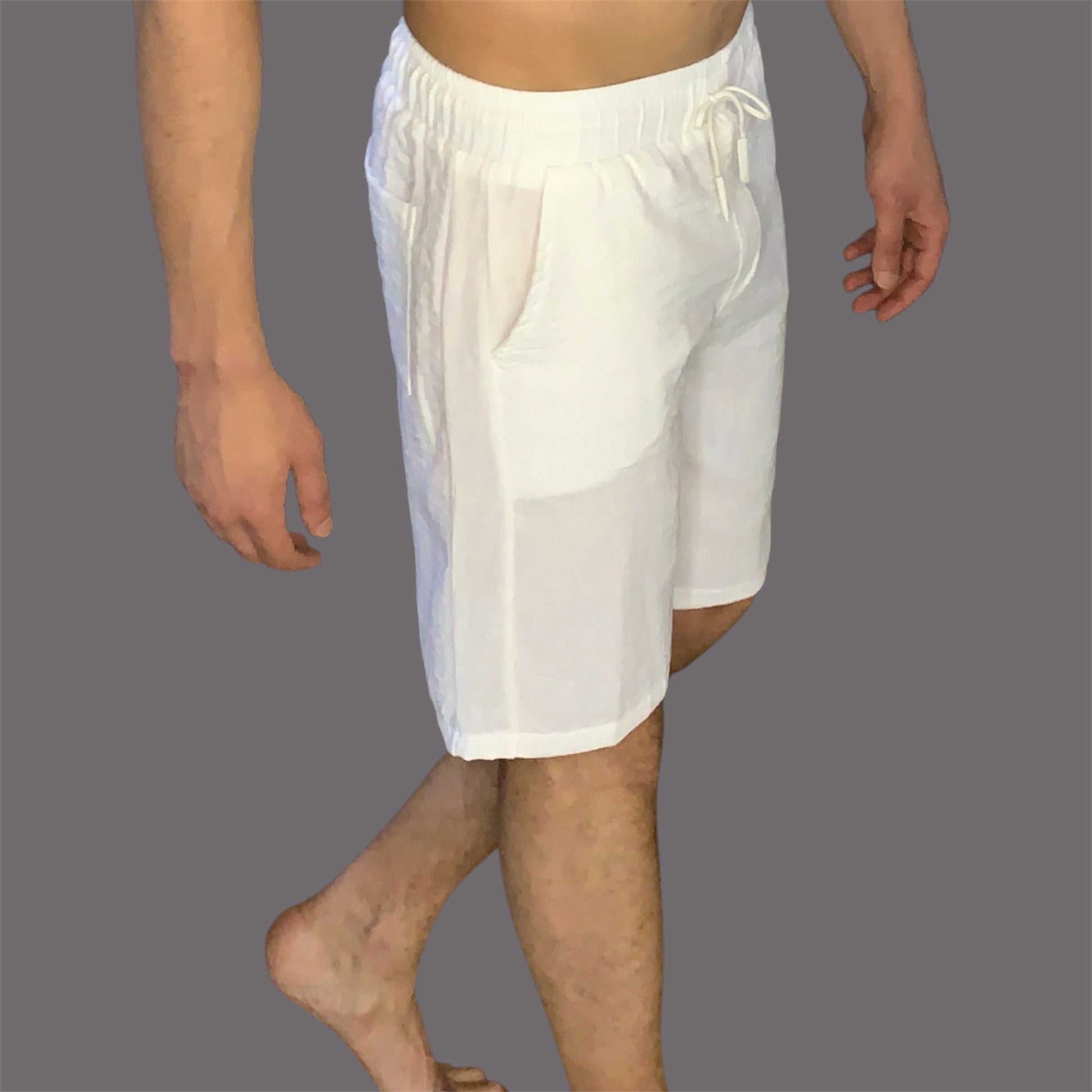 White Shorts 100% Linen