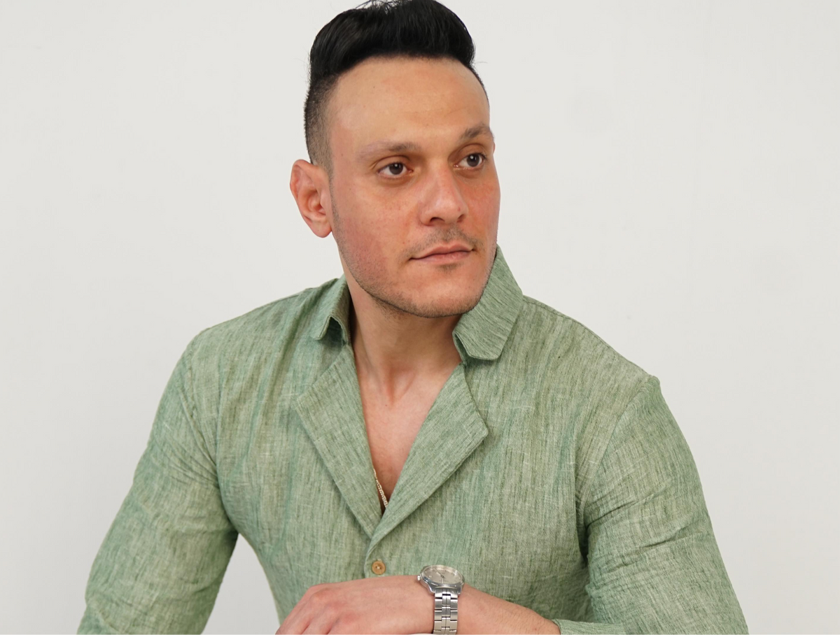 Matcha Shirt 100% Linen Royal collar
